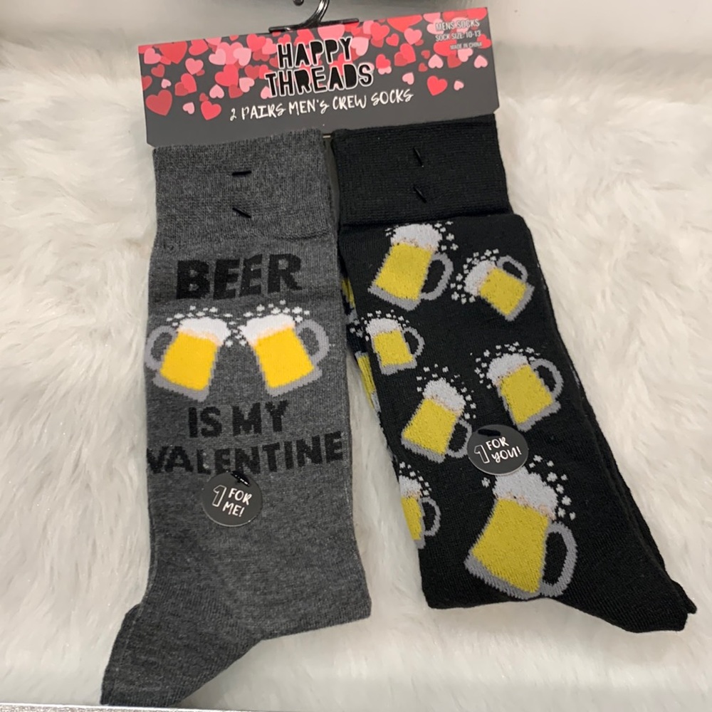 Men’s Beer is My Valentine Crew Socks